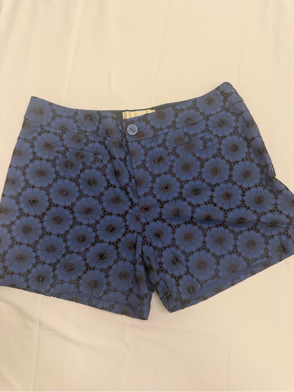 elevenses Navy Blue Floral High-Rise Shorts